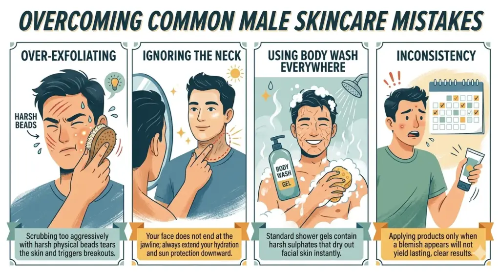 male skincare mistakes