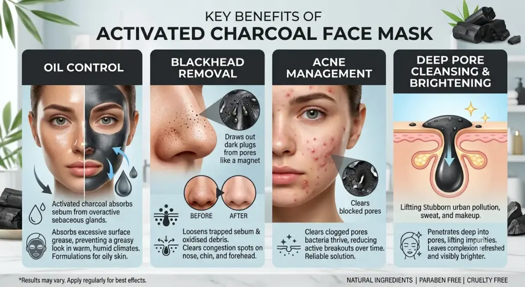 Key benefits of charcoal mask