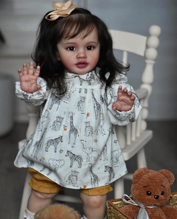 Anano Big Reborn Baby Dolls Toddler Girl 26 Inch Realistic Reborn Toddler Baby Girls Doll, Big Fat Chubby Newborn Babys Dolls, Lifelike Realistic Newborn Girl Doll that Look Real and Feel Real